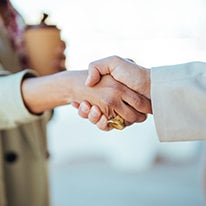 Two people shaking hands