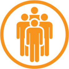 Icon of four people standing together