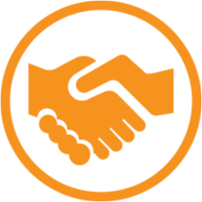 Icon of two hands in a handshake