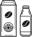 Illustration of two products, one large rectangle and one bottle