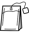 Illustration of a tent-shaped tea bag